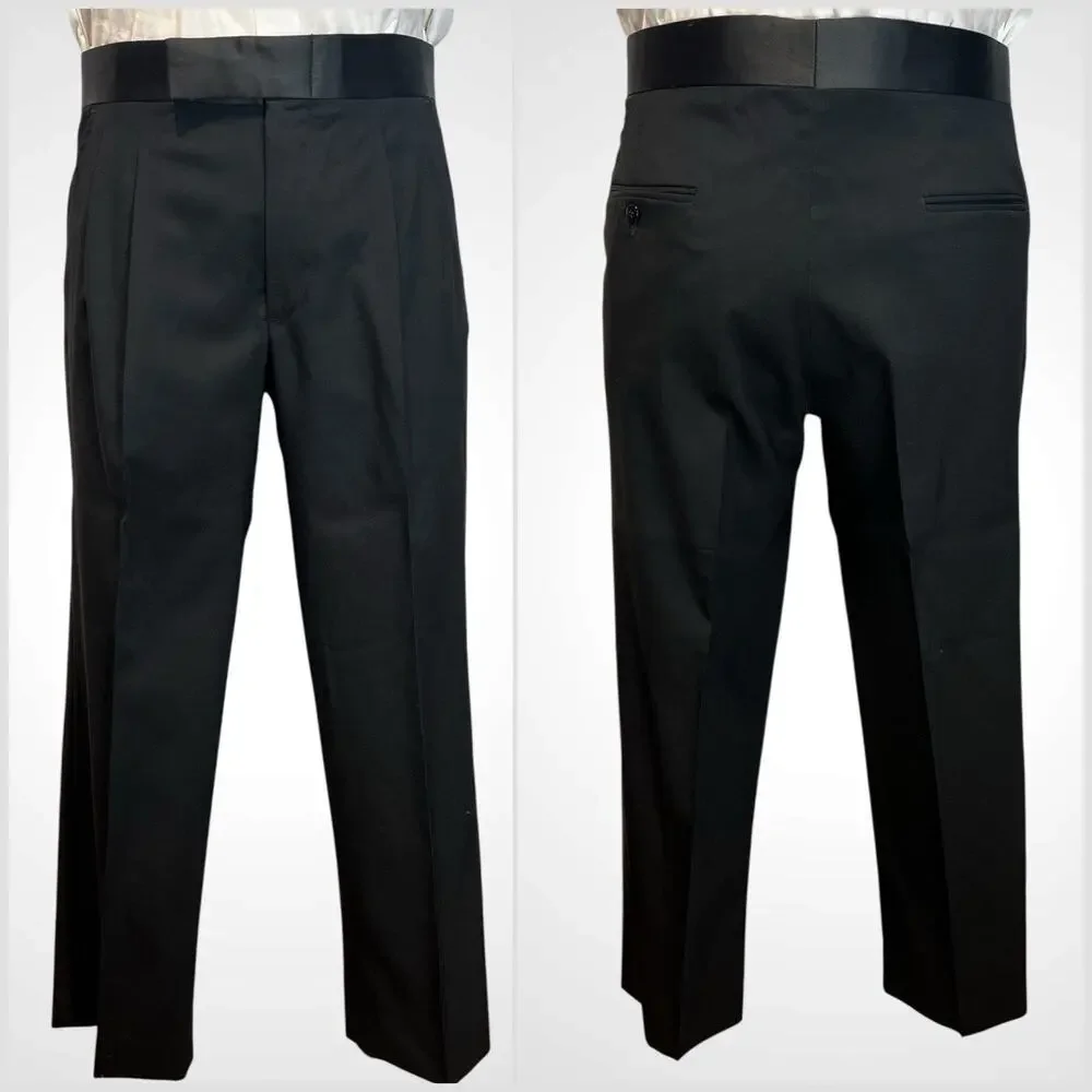 Vintage Cricketeer Tuxedo 38-40R 35x28 Solid Black 1 Button Wool Tux - Picture 7 of 16